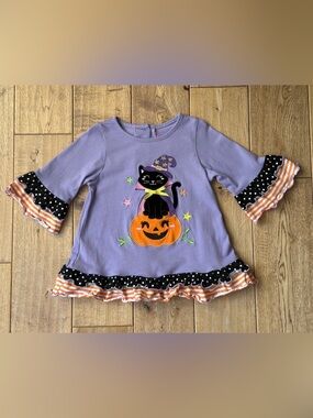 Good Lad Halloween Cat Ruffle Top size 3T